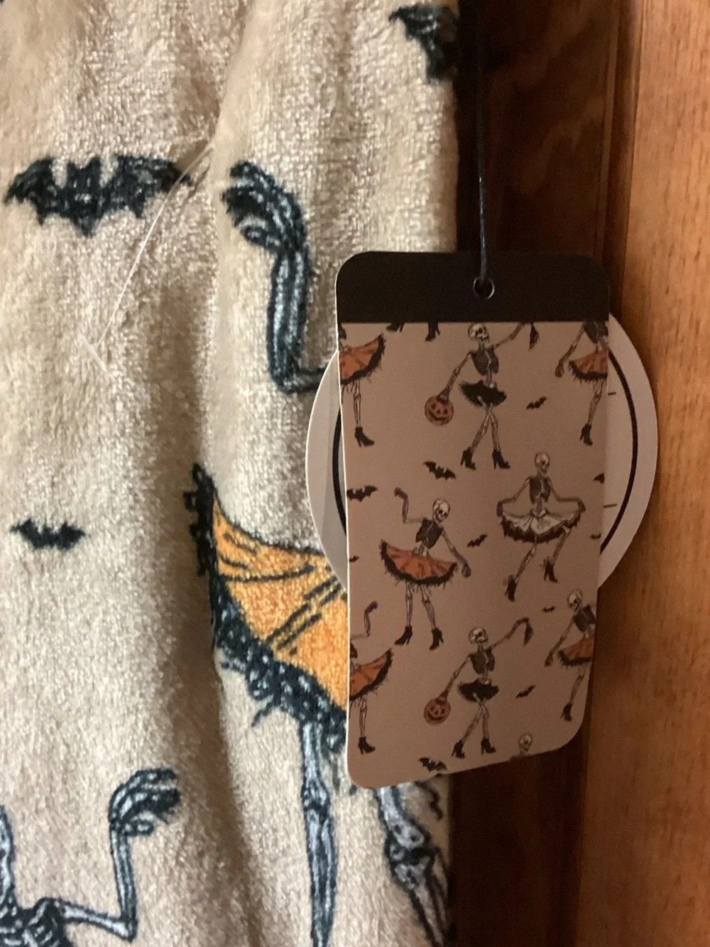 Halloween Skeleton Ballerina Throw Blanket